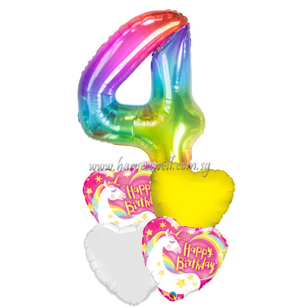 Magical Unicorn Birthday Age Balloon Package